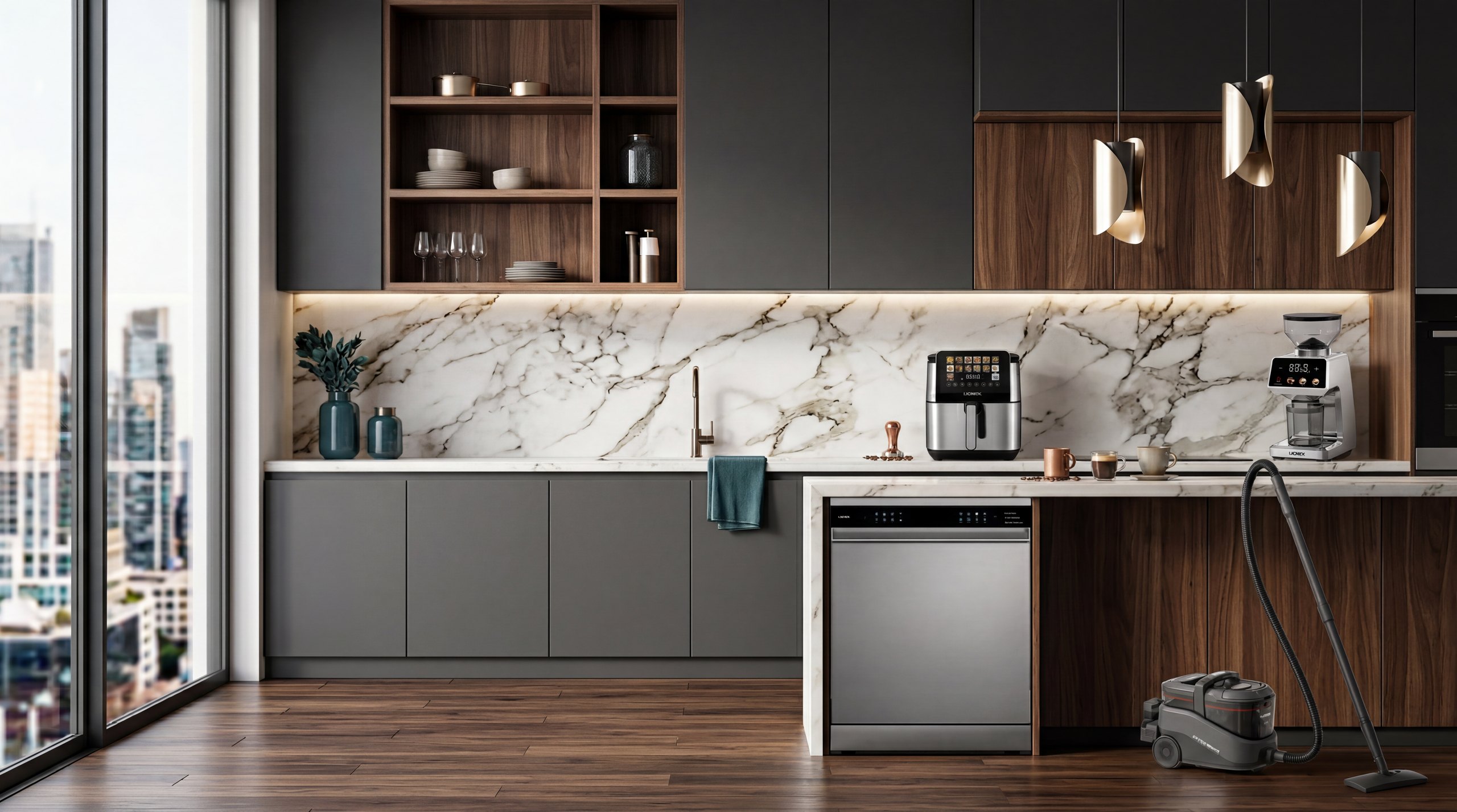 Premium modern kitchen featuring LIONEX appliances